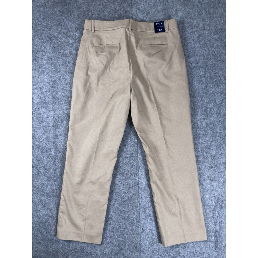 J. Crew Kallie Pant Khaki Linen Blend Pants Lined Size 12 New With Tags - Picture 2 of 11